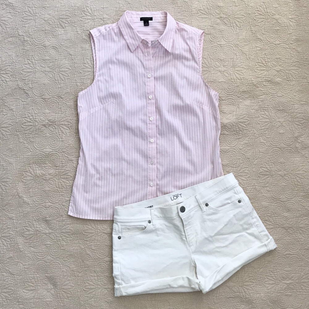 Ann Taylor Sleeveless Buttondown Top